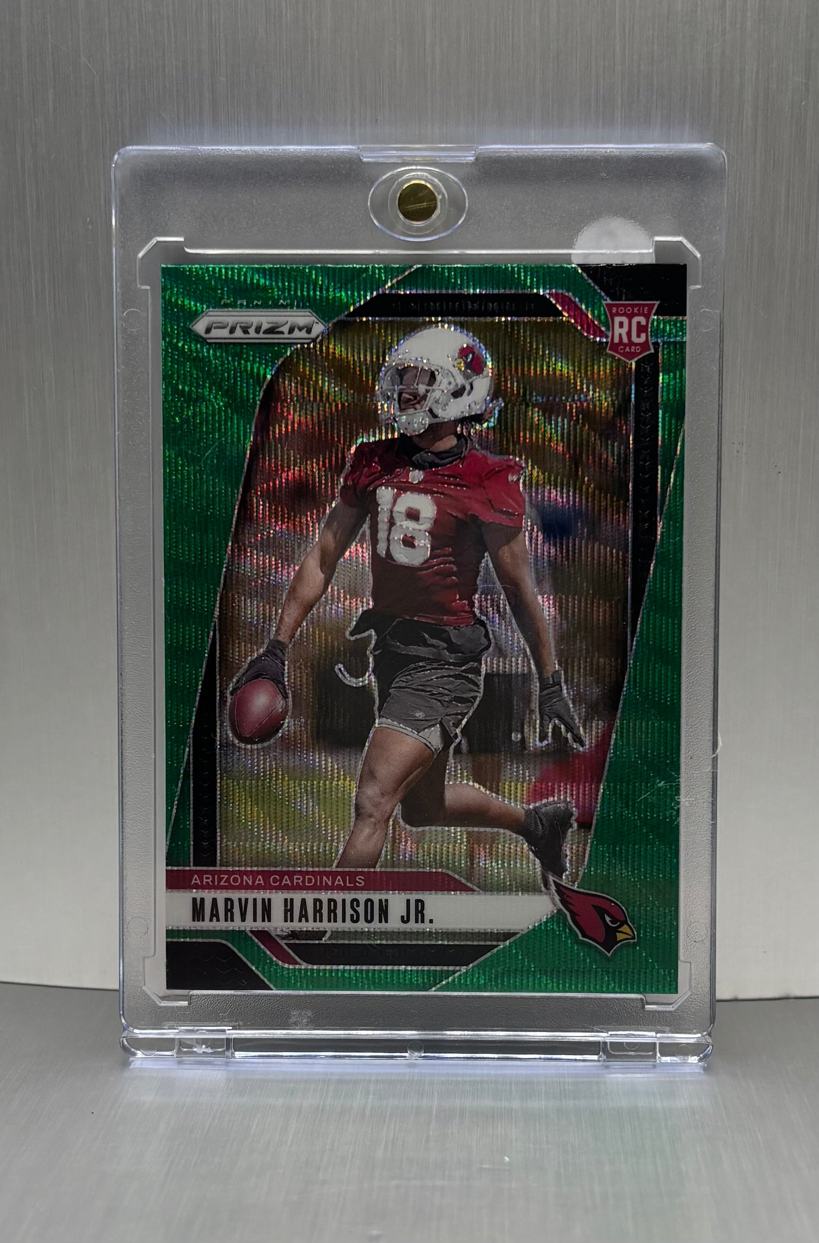 2024 Panini Prizm #375 Marvin Harrison Green Wave Prizm Rookie Card