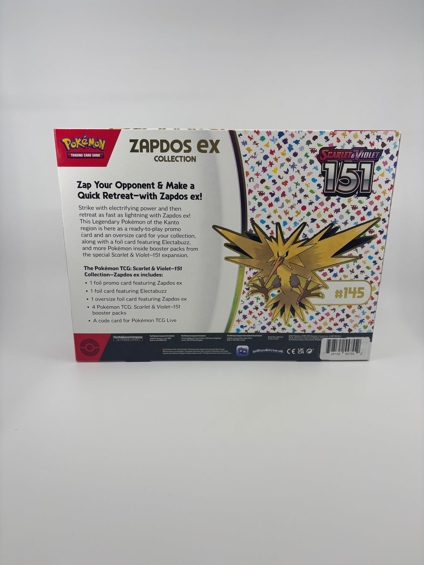Pokemon 151 Zapdos Ex Collection box - 4 pack + Promo