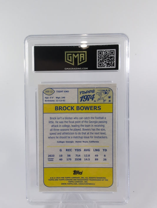 2024 Topps Chrome - 1974 Topps Football Brock Bowers #74TF-12 (RC) GMA 8.5