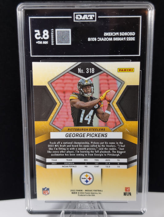 2022 Panini Mosaic - Rookies George Pickens #318 (RC) Tag 8.5 LOW POP