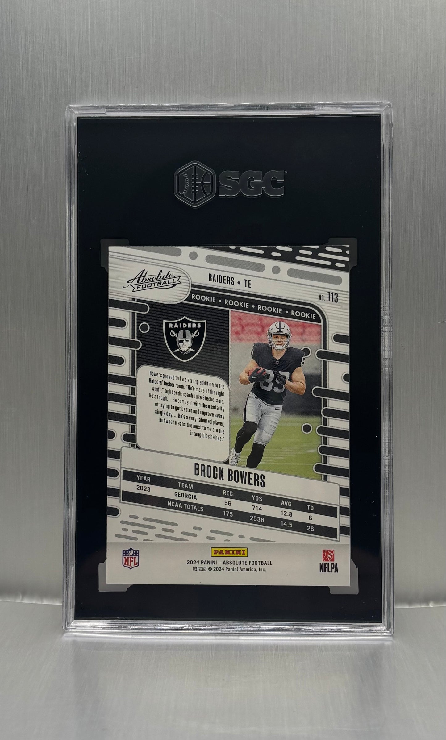 2024 Panini Absolute #113 Brock Bowers Retail SGC 9.5