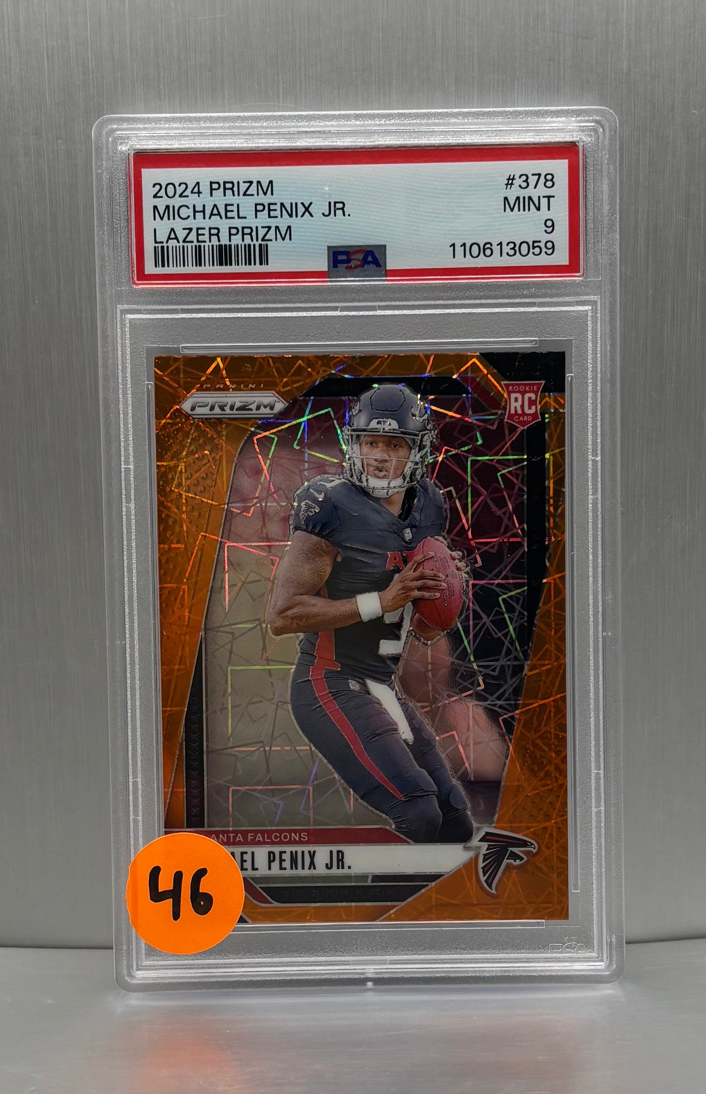 2024 Panini Prizm #378 Michael Penix Jr. Lazer Prizm RC PSA 9