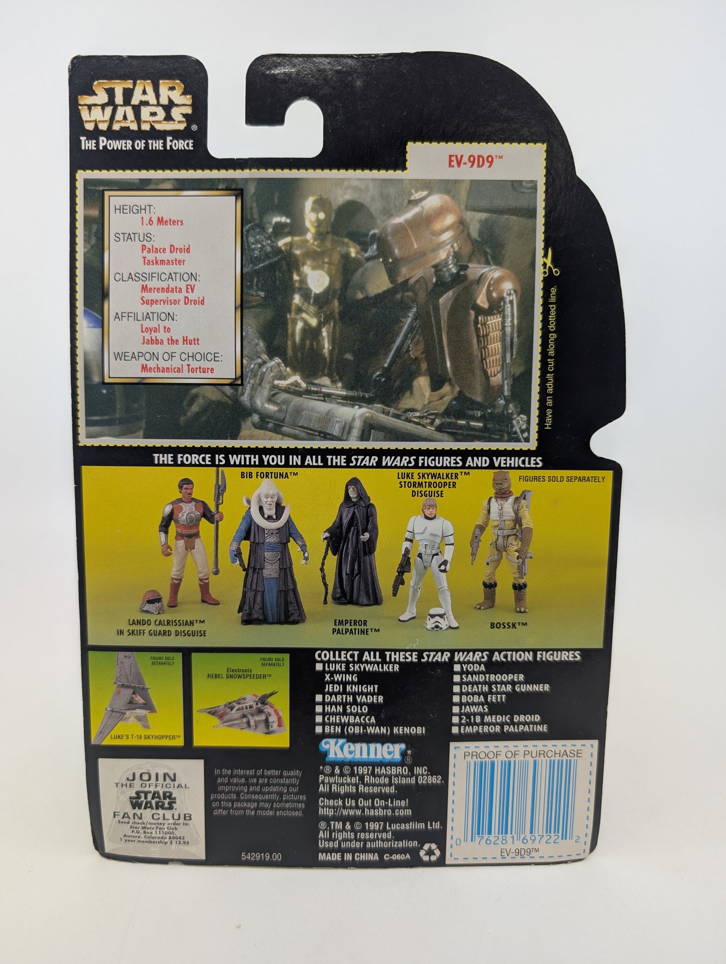 1997 - Star Wars Power of the Force - EV-9D9 with Datapad - Kenner Figure