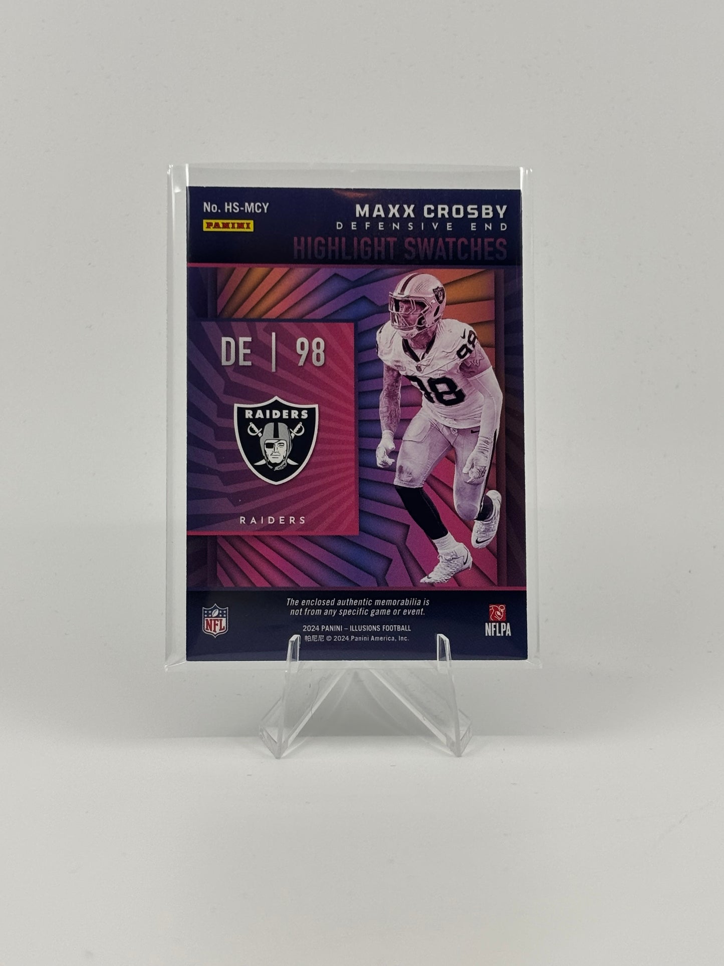 2024 Panini Illusions - Highlight Swatches Maxx Crosby #HS-MCY (MEM)