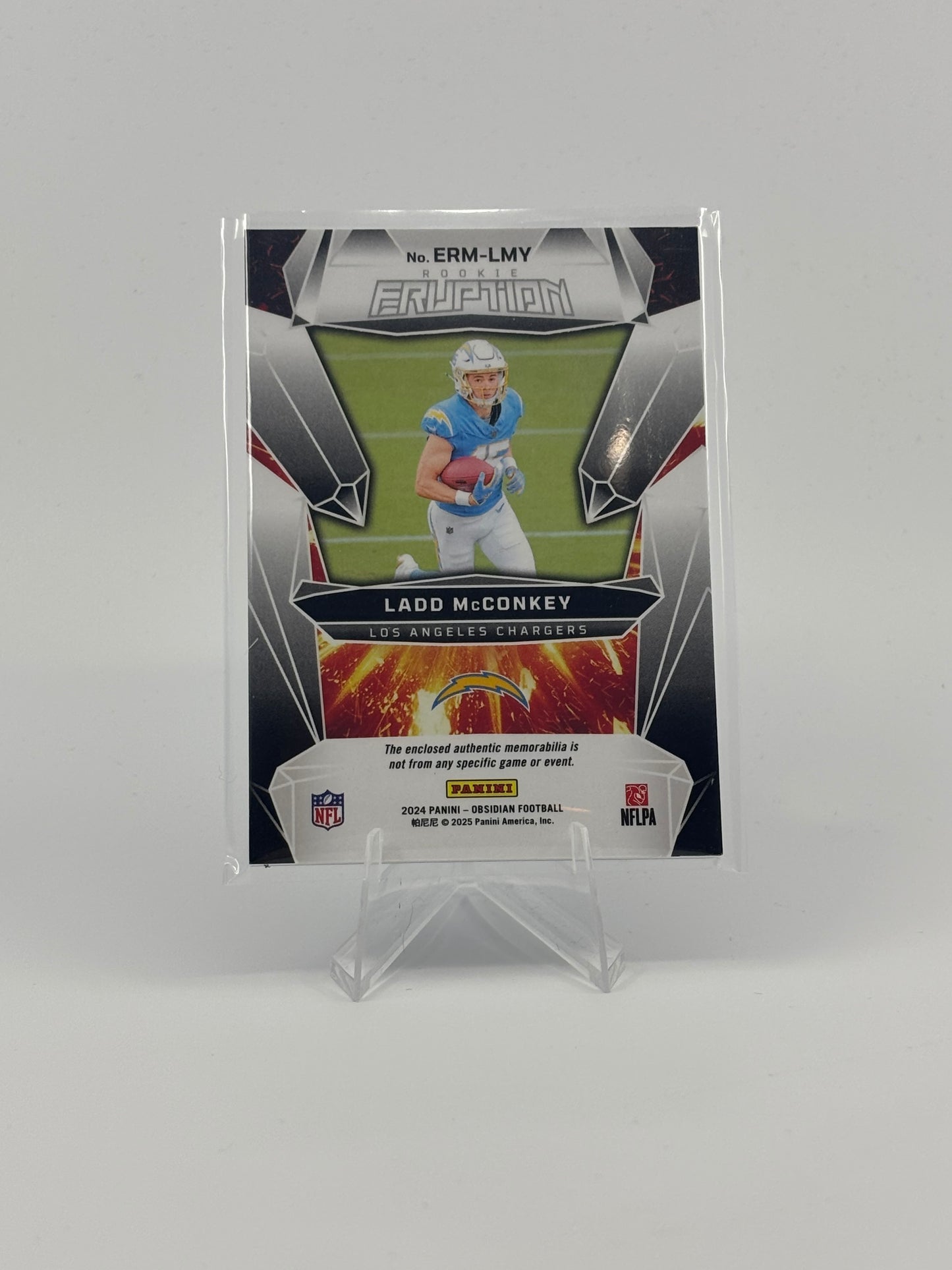 2024 Panini Obsidian - Rookie Eruption Materials Ladd McConkey #ERM-LMY RC