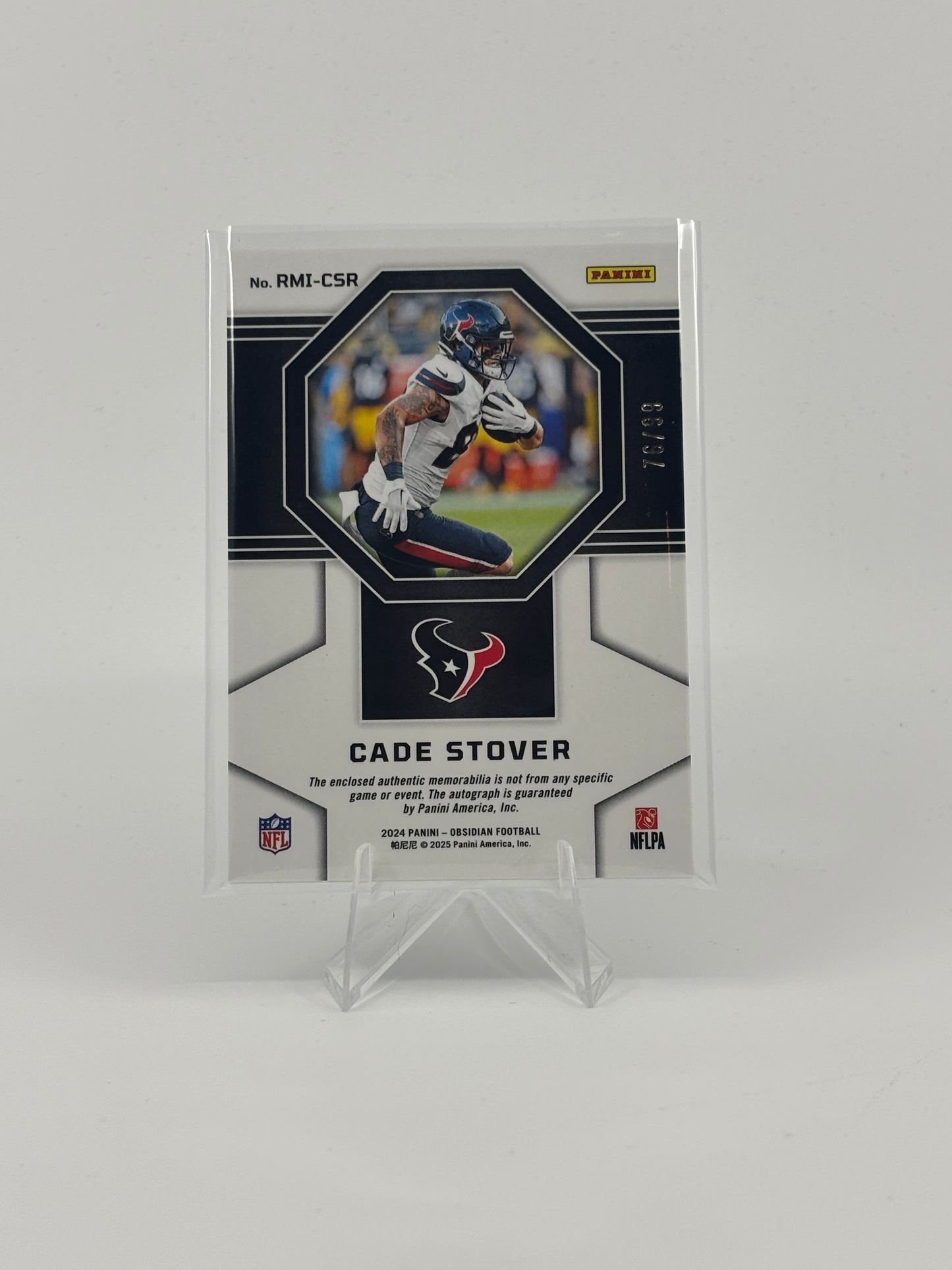 2024 Panini Obsidian - Rookie Materials Ink Cade Stover #RMI-CSR Silver /99
