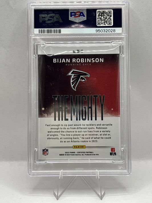 2023 Panini Certified Bijan Robinson “The Mighty” - LOW POP SSP Case Hit PSA 92023 Panini Certified Bijan Robinson “The Mighty” - LOW POP SSP Case Hit PSA 9