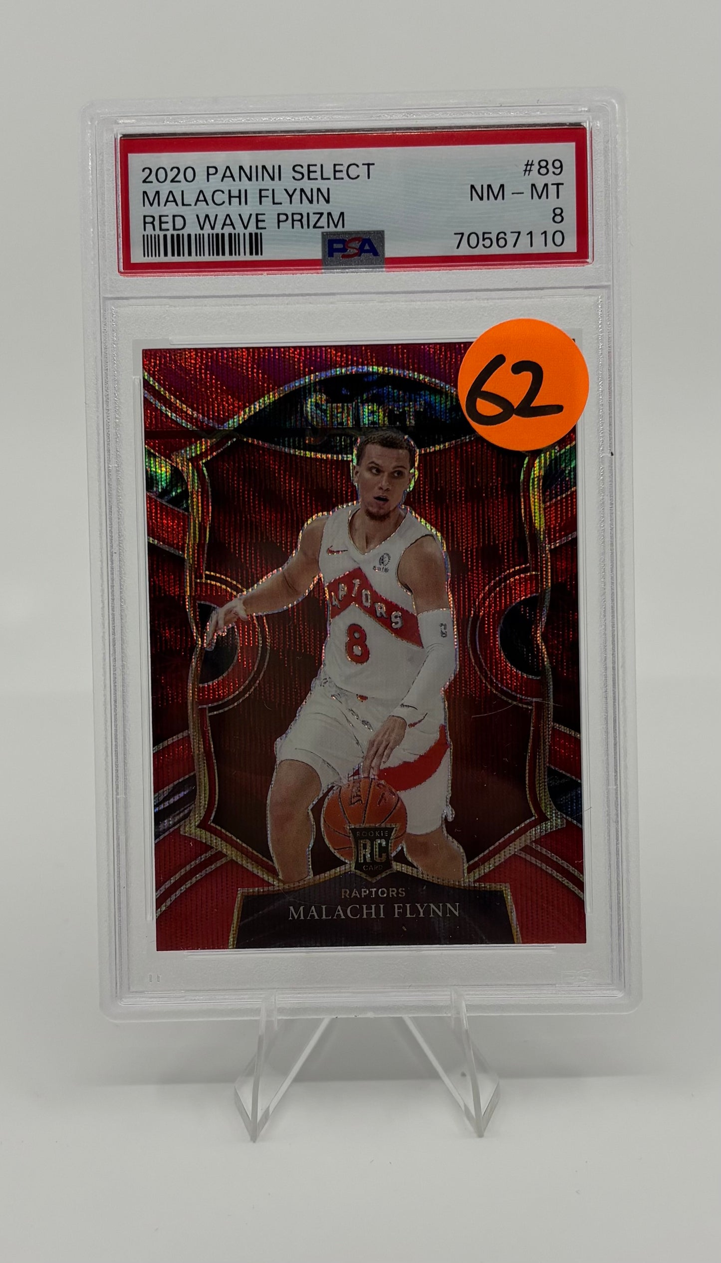 2020 Panini Select Malachi Flynn Red Wave Prizm PSA 8