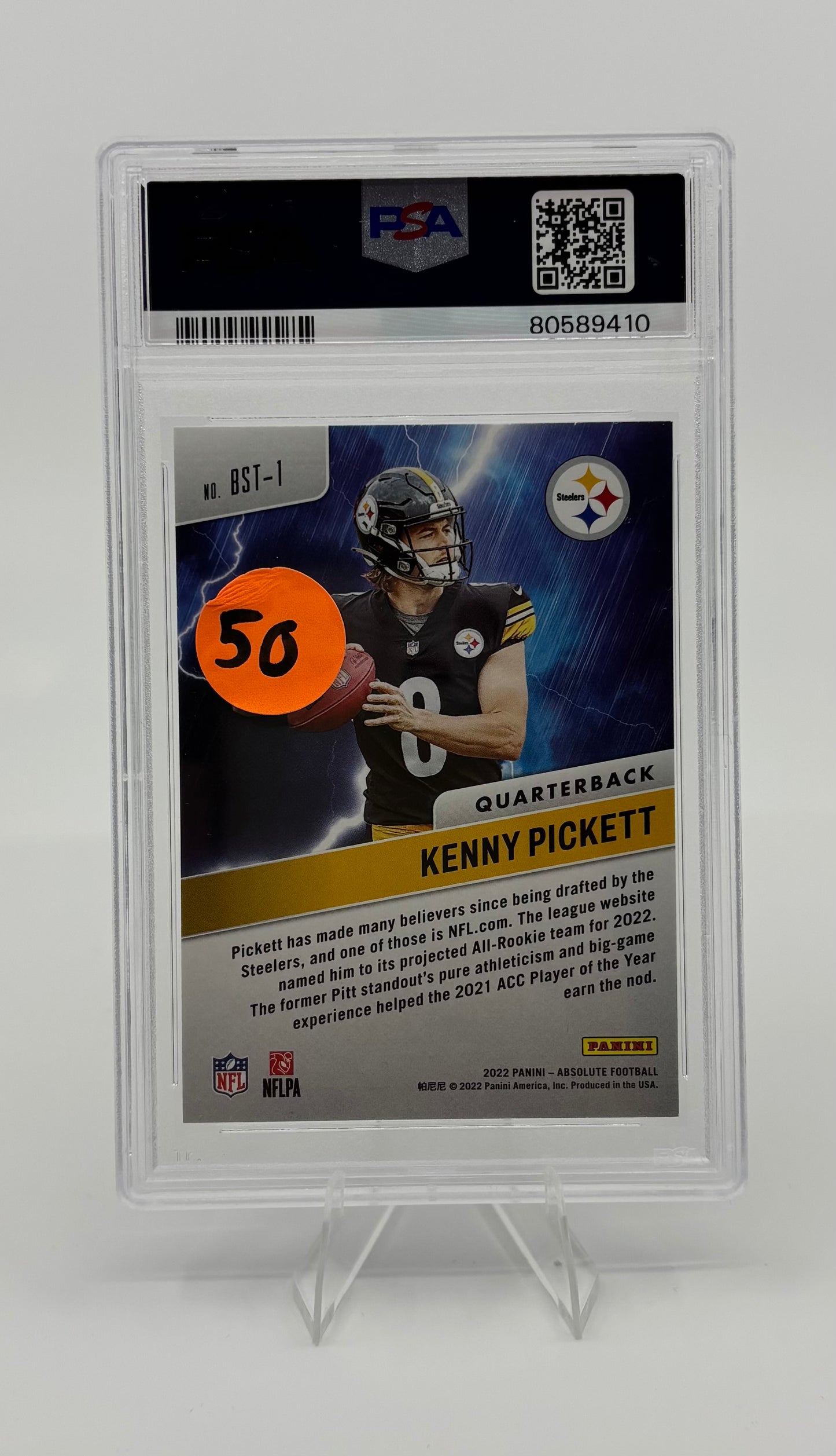 2022 Panini Absolute - By Storm Kenny Pickett #BST-1 (RC) PSA 10