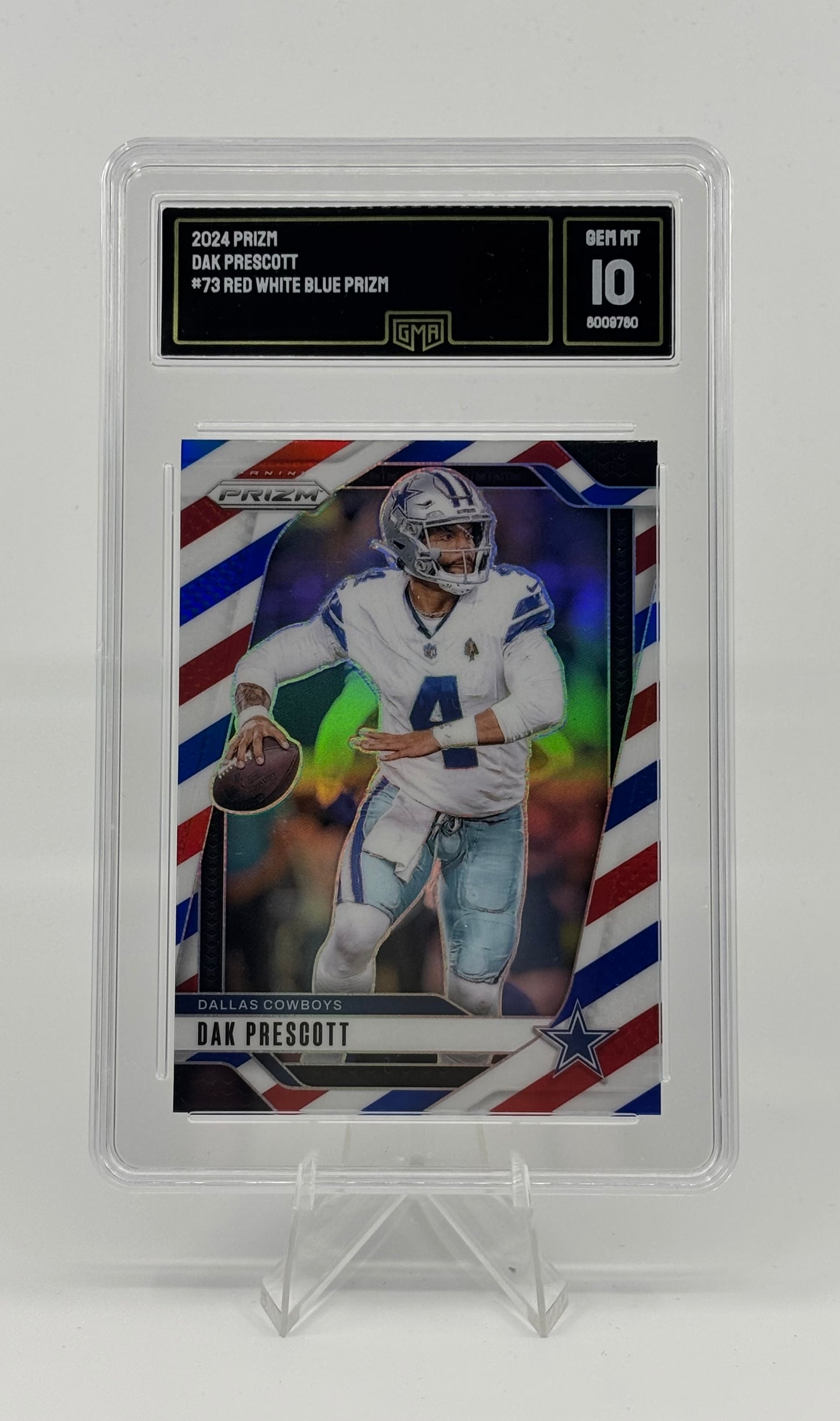 2024 Panini Prizm - Dak Prescott #73 Red White & Blue Prizm GMA 10