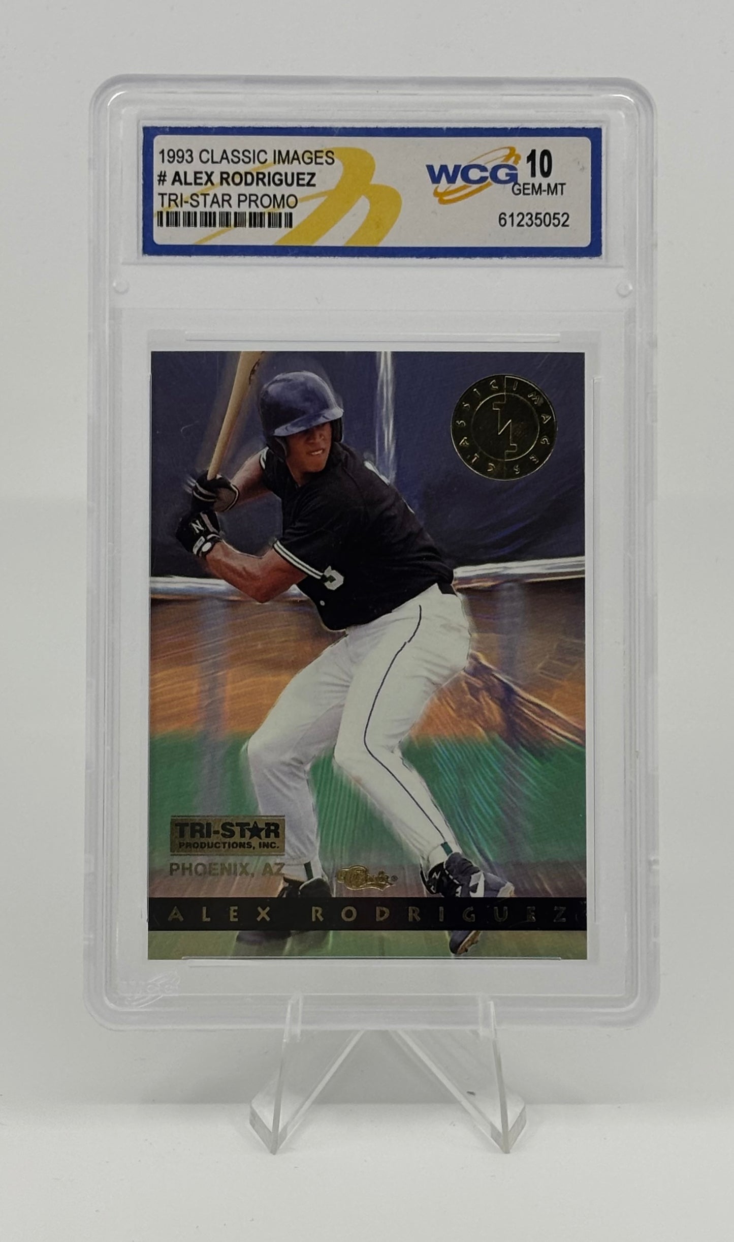 1993 CLASSIC IMAGES ALEX RODRIGUEZ TRI STAR PROMO ROOKIE WCG GRADED GEM MINT 10