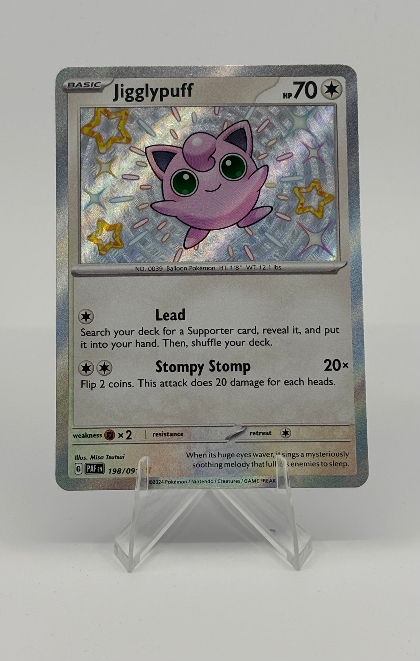Pokemon Single Jigglypuff 198/091 Sv: Paldean Fates Holo - Crispy