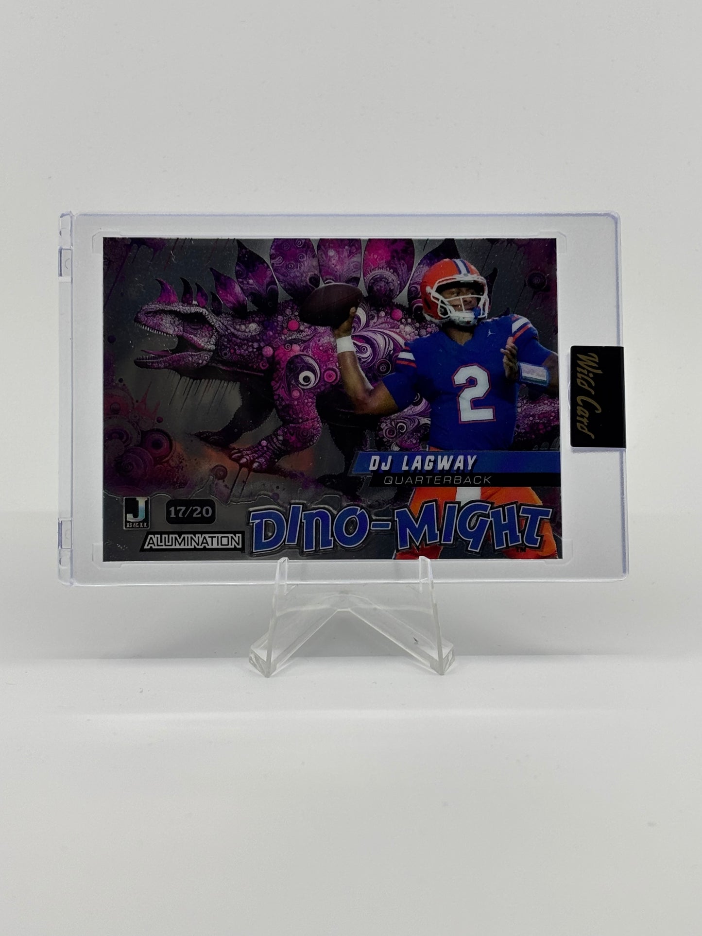 2024 Wild Card Dino-might DJ Lagway 14/20 Purple Hybrid Stegasaurus