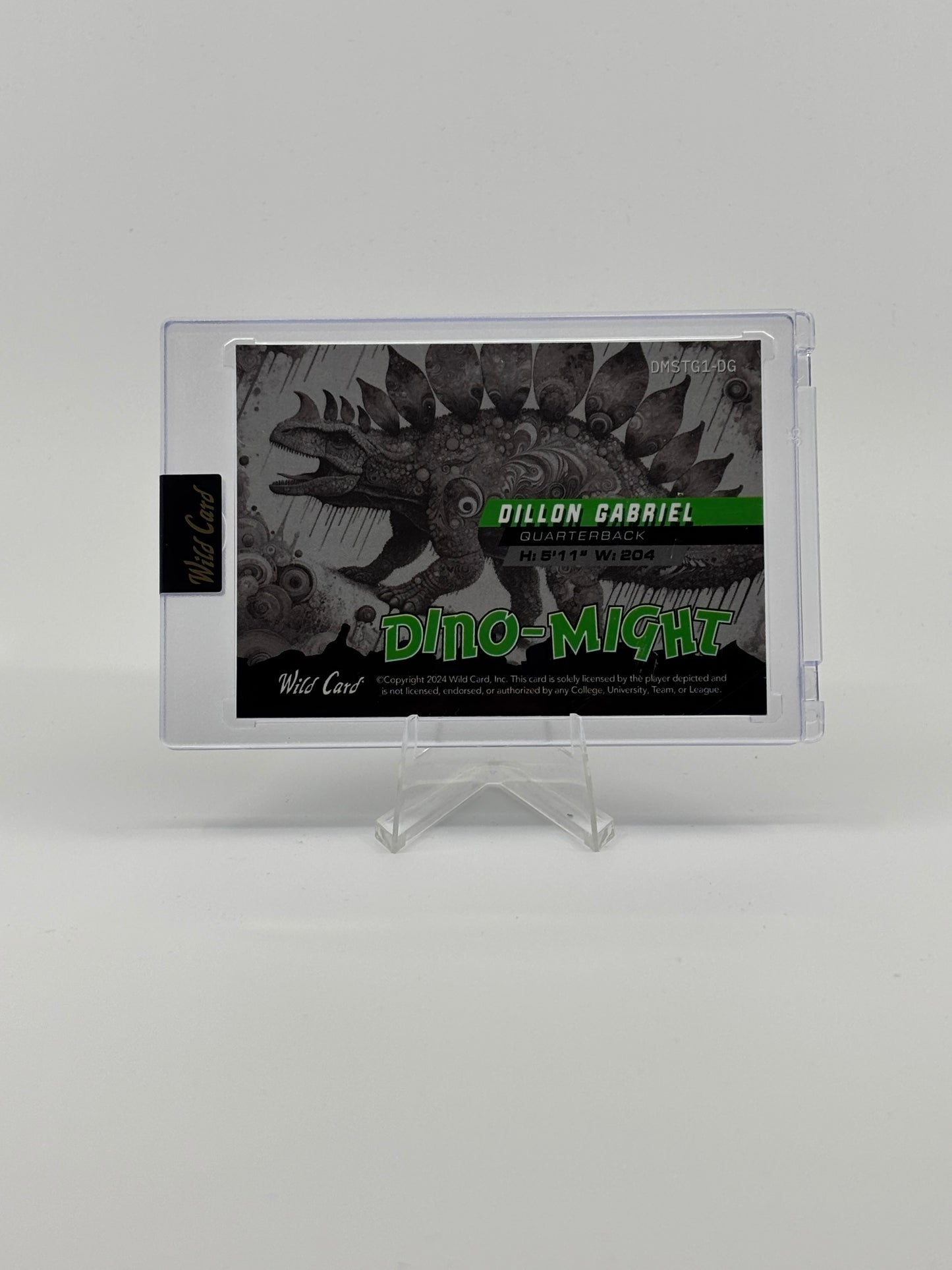 2024 Wild Card Dino-Might Dillon Gabriel /12 Lava Stegosaurus PRC