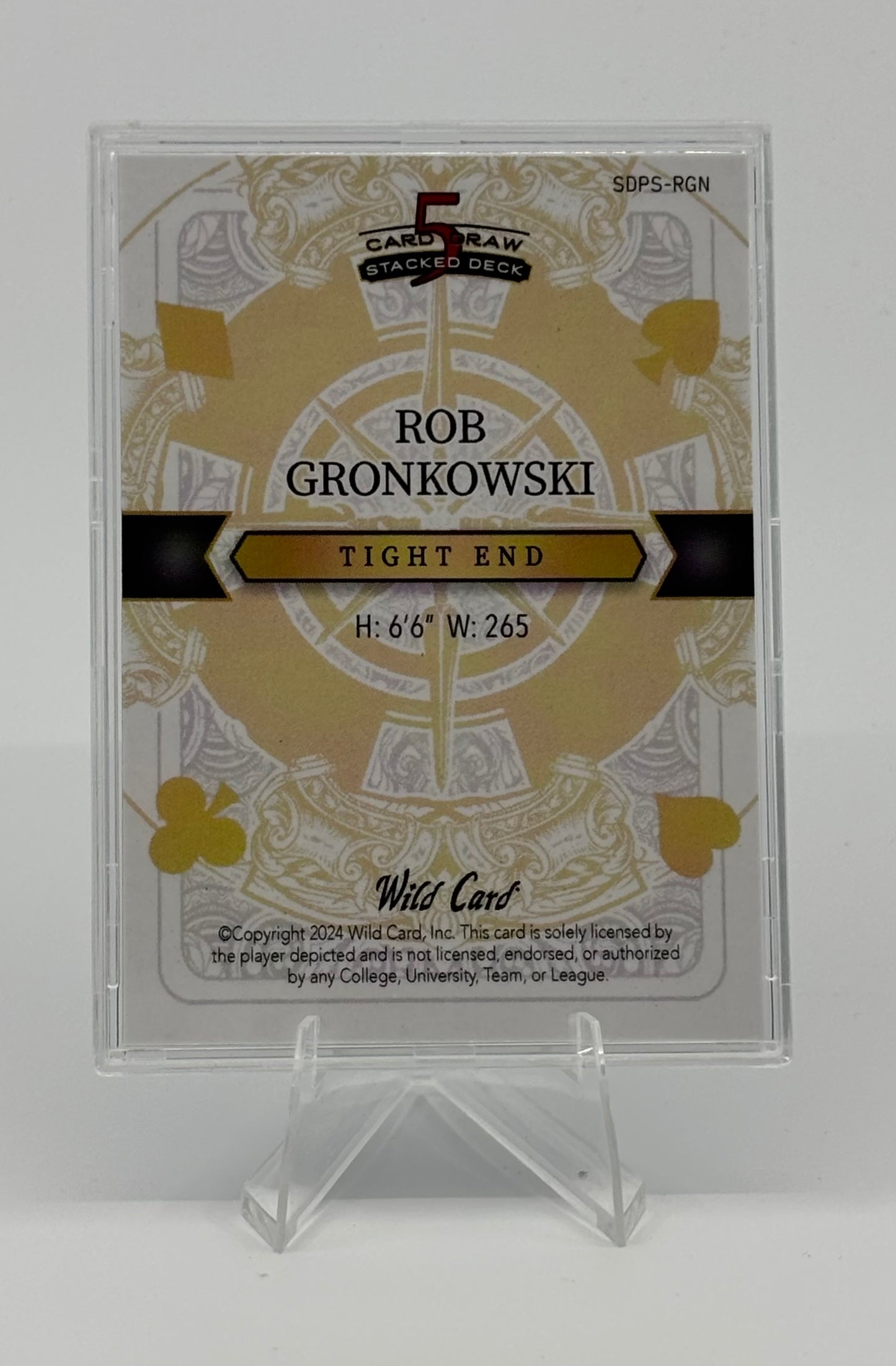 2024 Wild Card 5 Card Draw Rob Gronkowski Blue 2/2