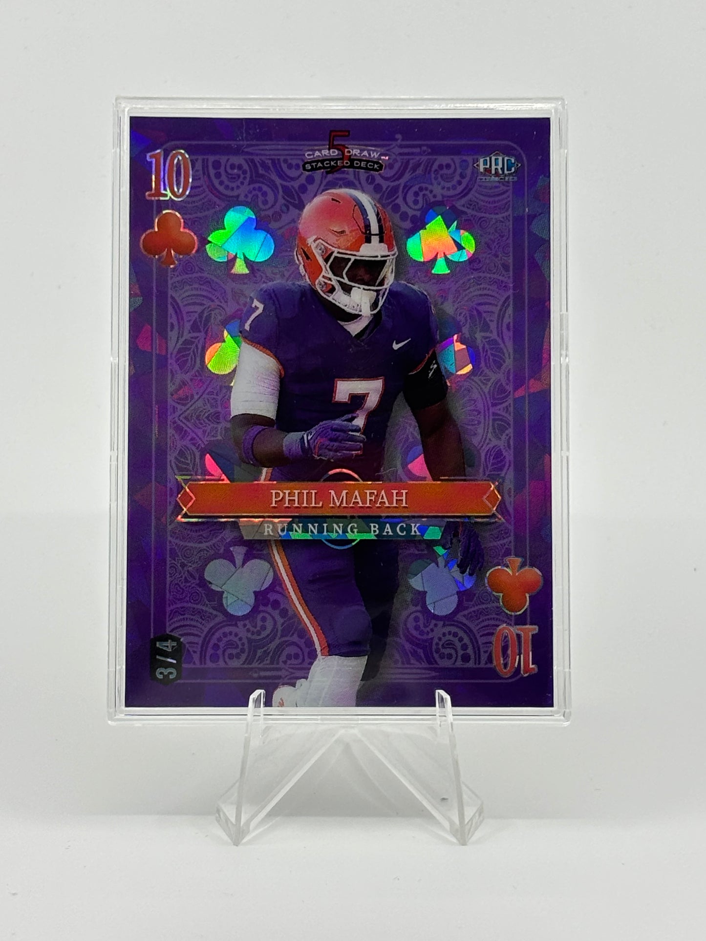 2024 WILD CARD 5 CARD DRAW STACKED DECK PHIL MAFAH PURPLE PRC /4 CLEMSON