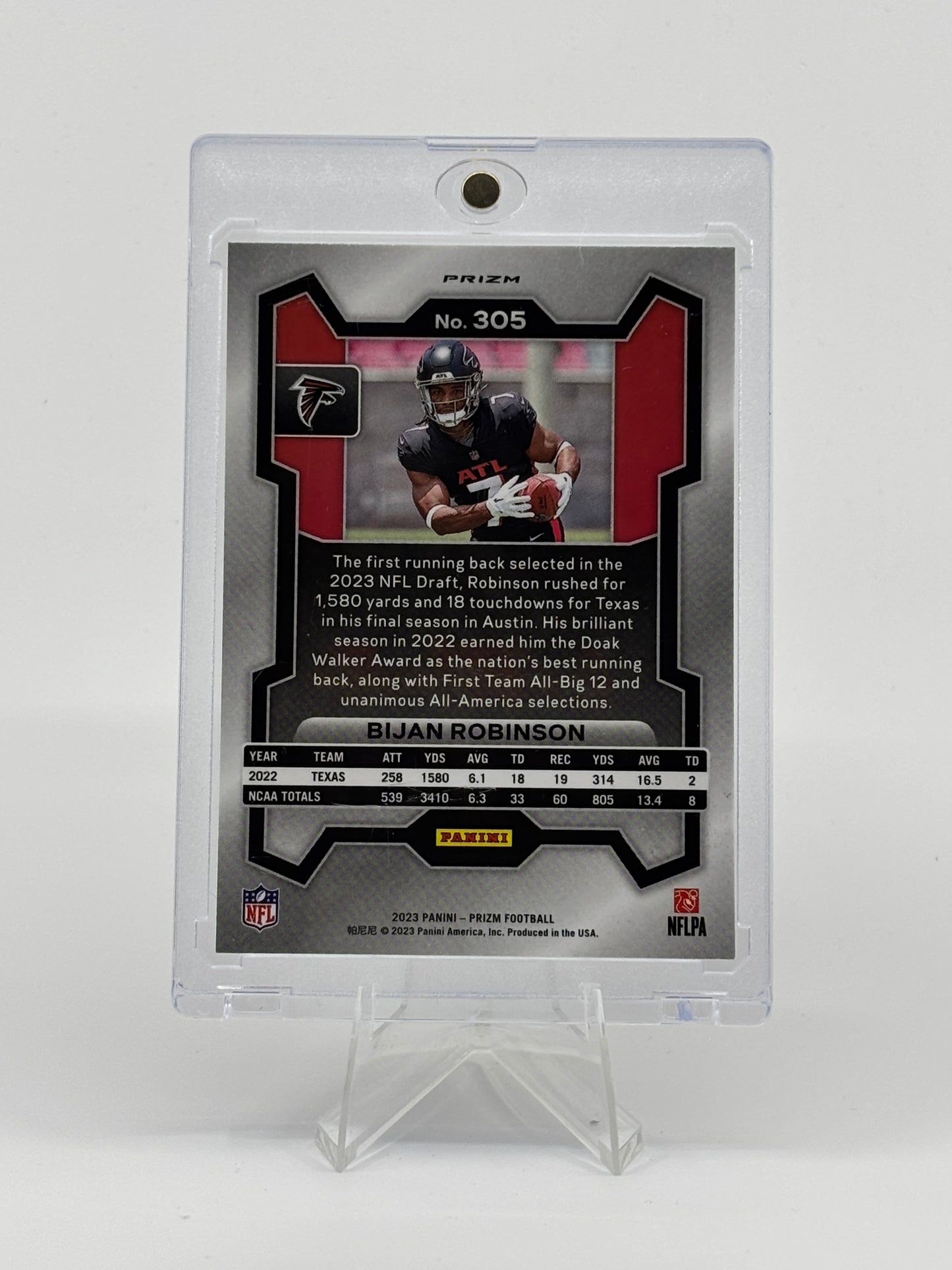 2023 Panini Prizm #305 Bijan Robinson Orange Disco RC