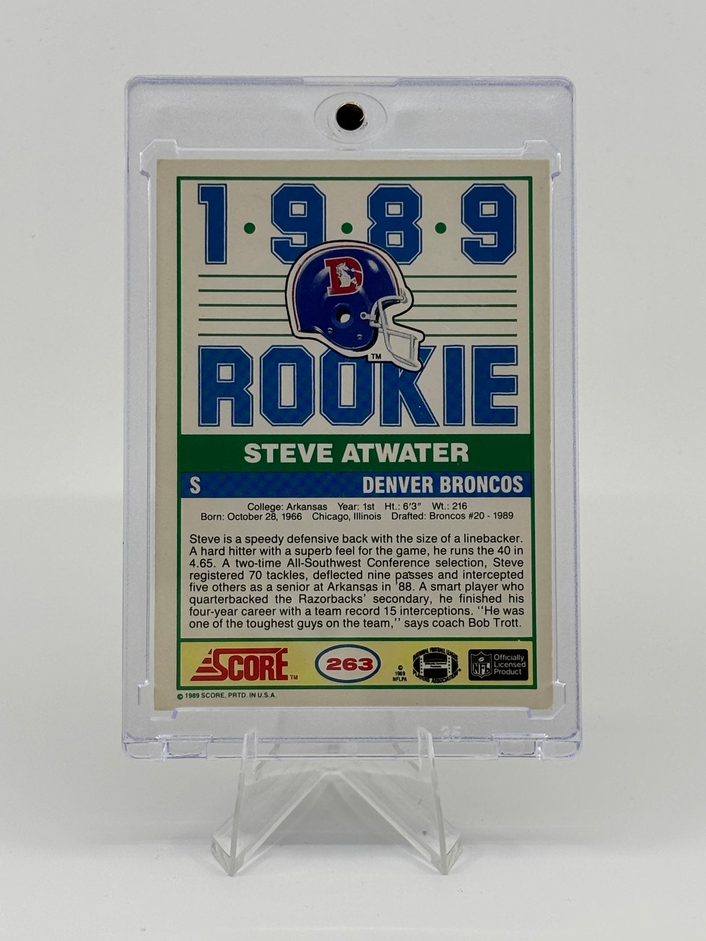 1989 Score - Steve Atwater #263 (RC)