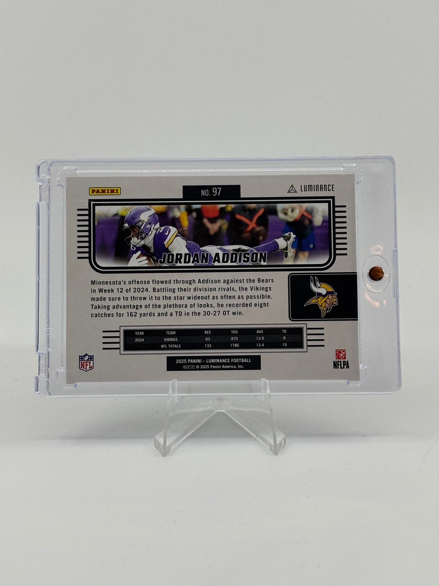2025 Panini Luminance Base Jordan Addison Minnesota Vikings #97
