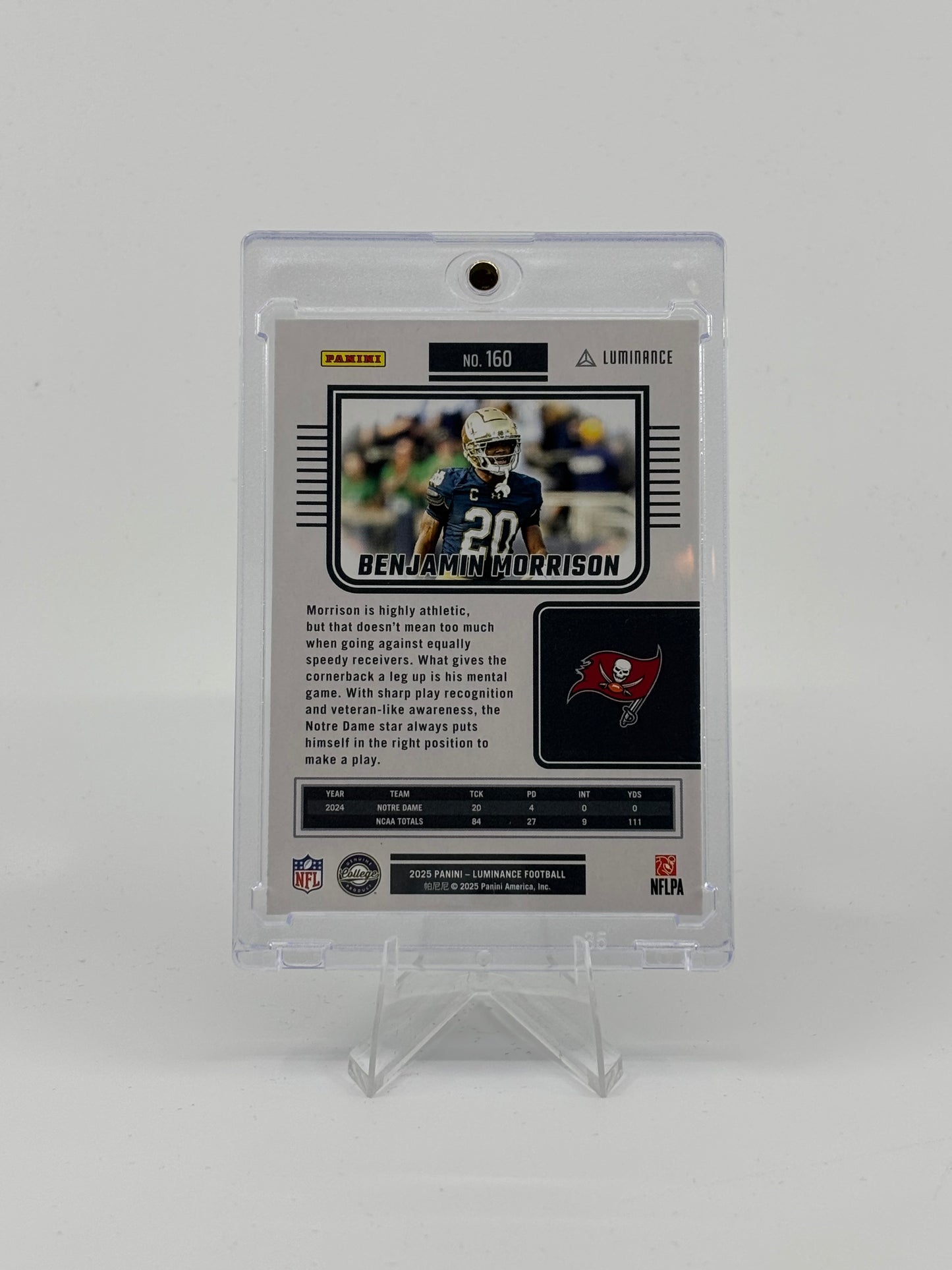 2025 Panini Luminance Benjamin Morrison RC Base #198 Buccaneers