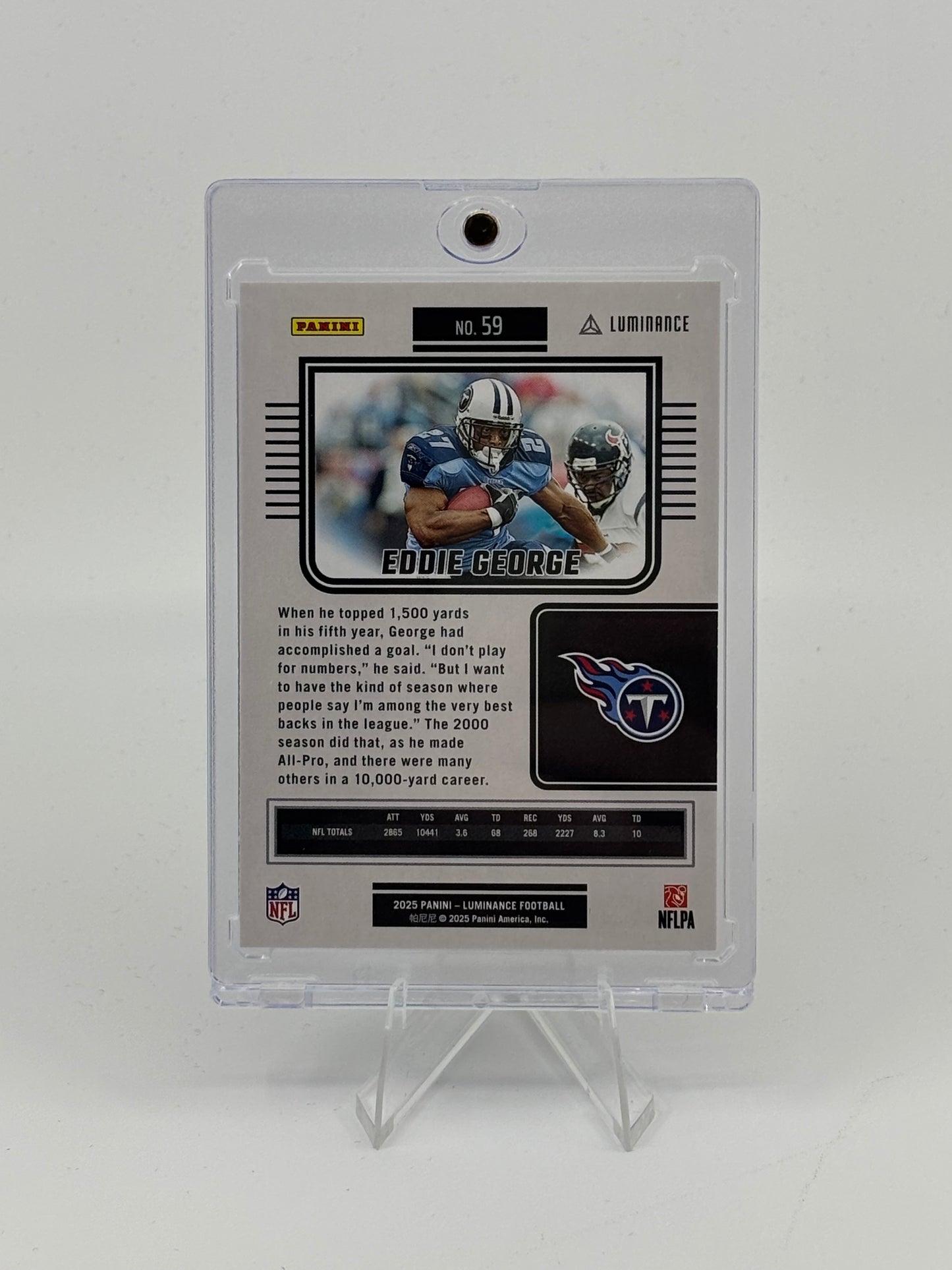 2025 Panini Luminance #59 Eddie George BASE Football Card Titans NFL