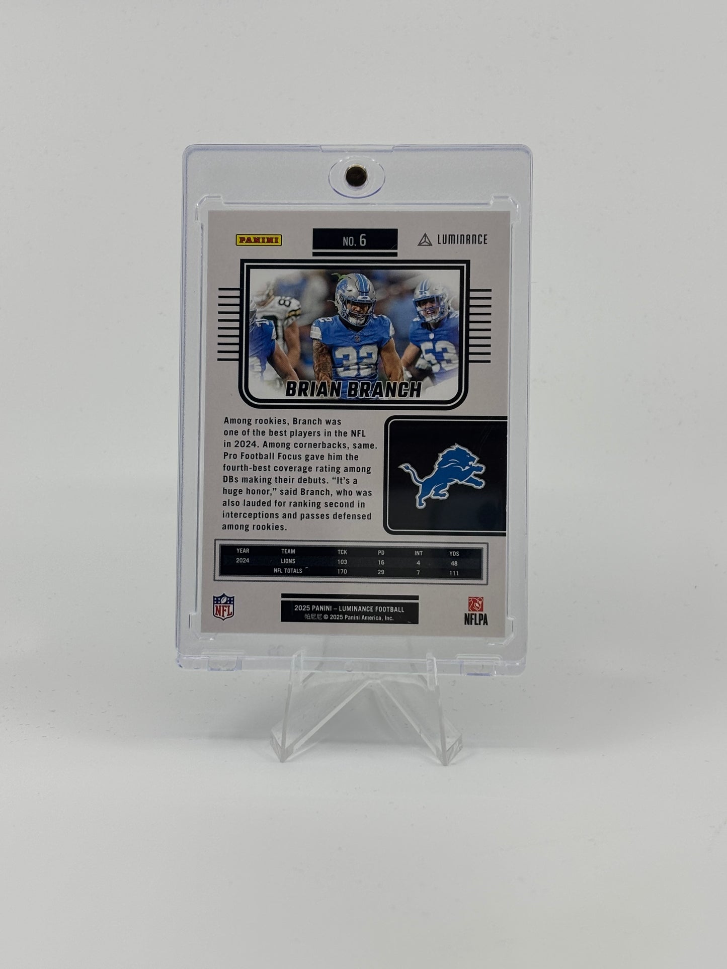 2025 Panini Luminance #6 Brian Branch Green 006/100