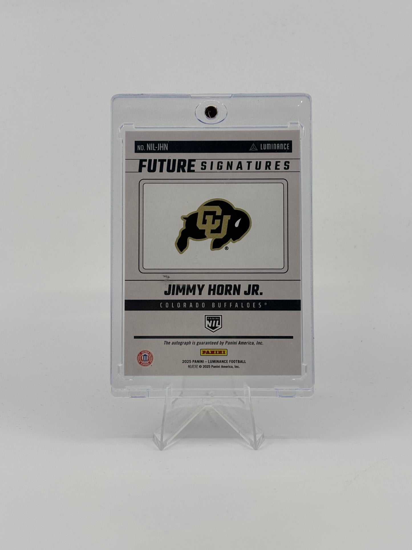2025 Panini Luminance Jimmy Horn Jr. RC Rookie Future Signatures Auto #NIL-JHN