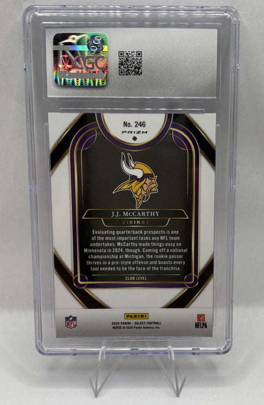 2024 Panini Select Club J.J. McCarthy #246 Red & Yellow Shock Prizm (RC) CGC 10