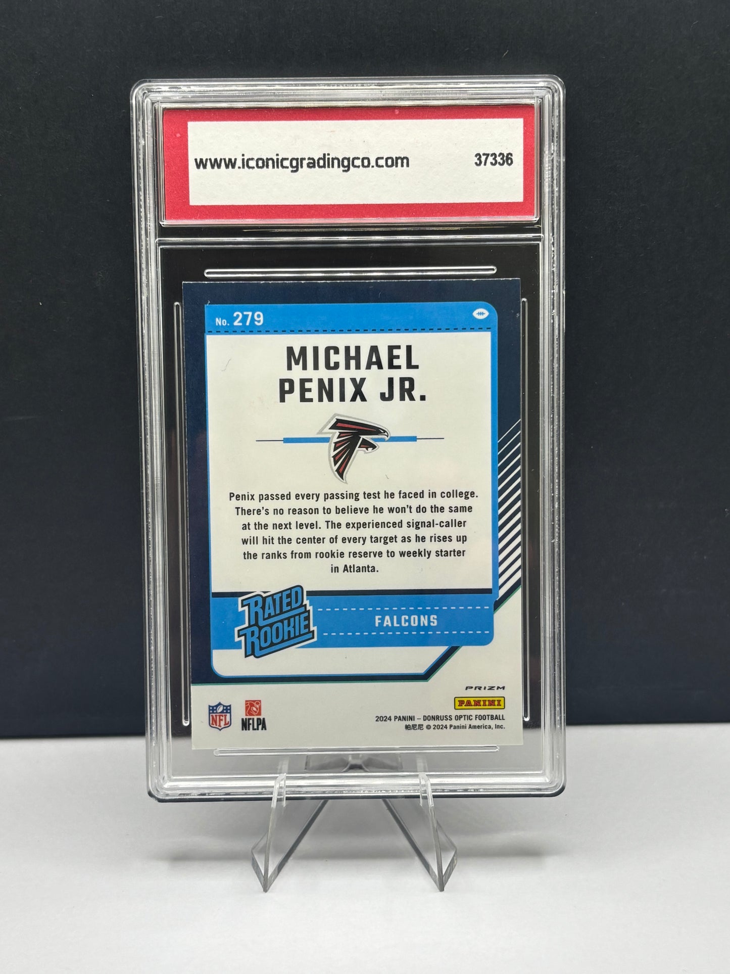 2024 Panini Donruss Optic Rated Rookie Michael Penix Jr. #279 Purple Shock IGC 9