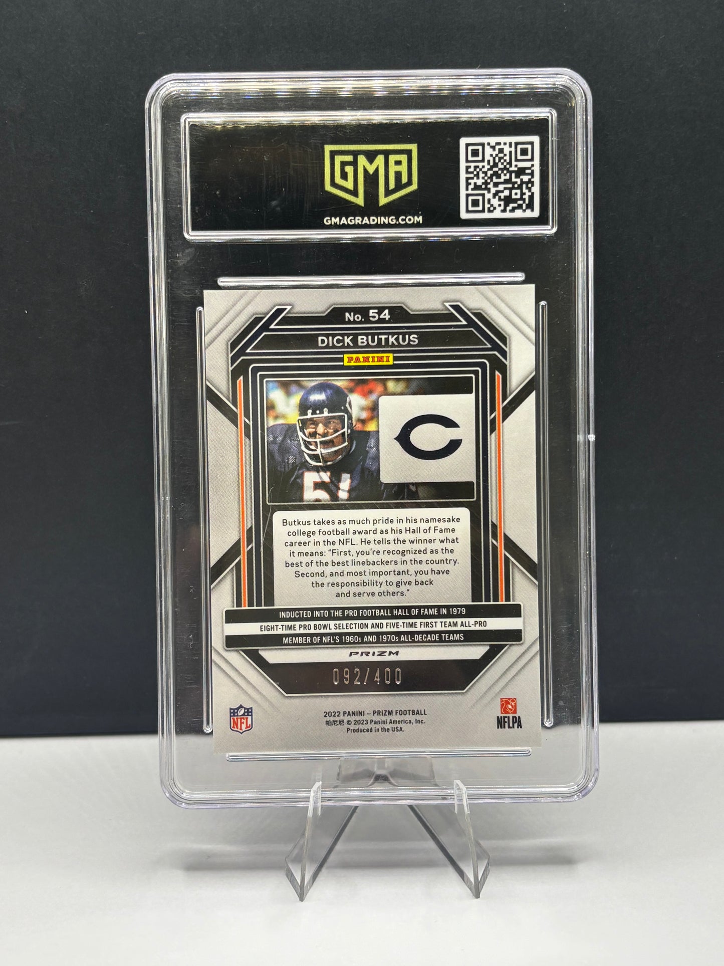 2022 Panini Prizm - Dick Butkus #54 Pandora Prizm /400 GMA 10