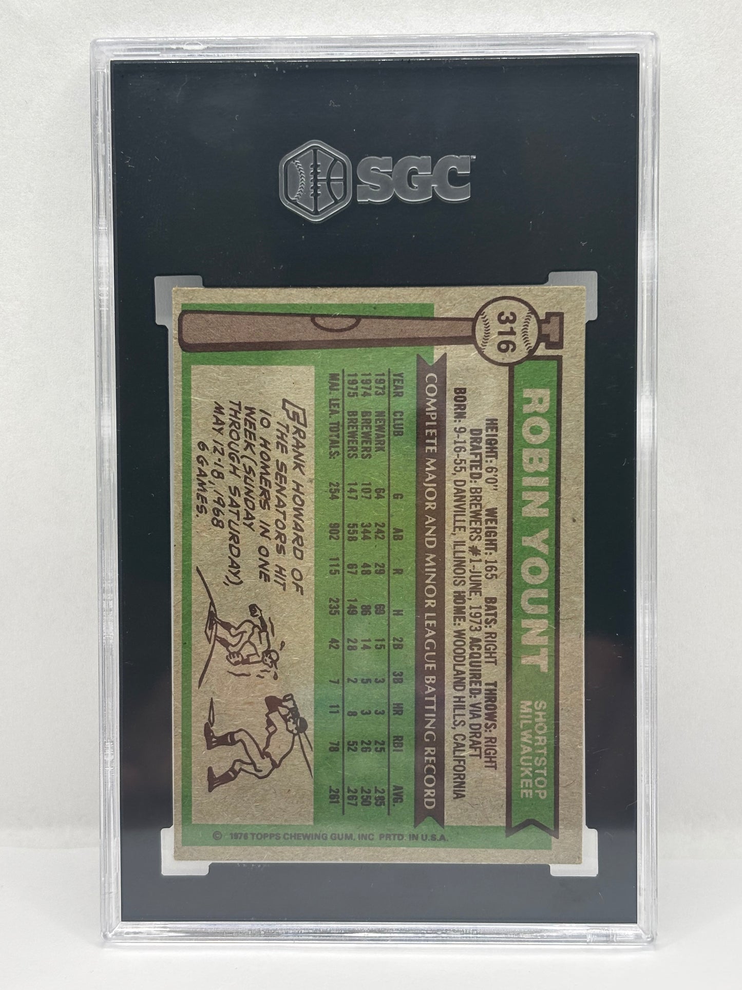 1976 Topps - Robin Yount #316 SGC 4