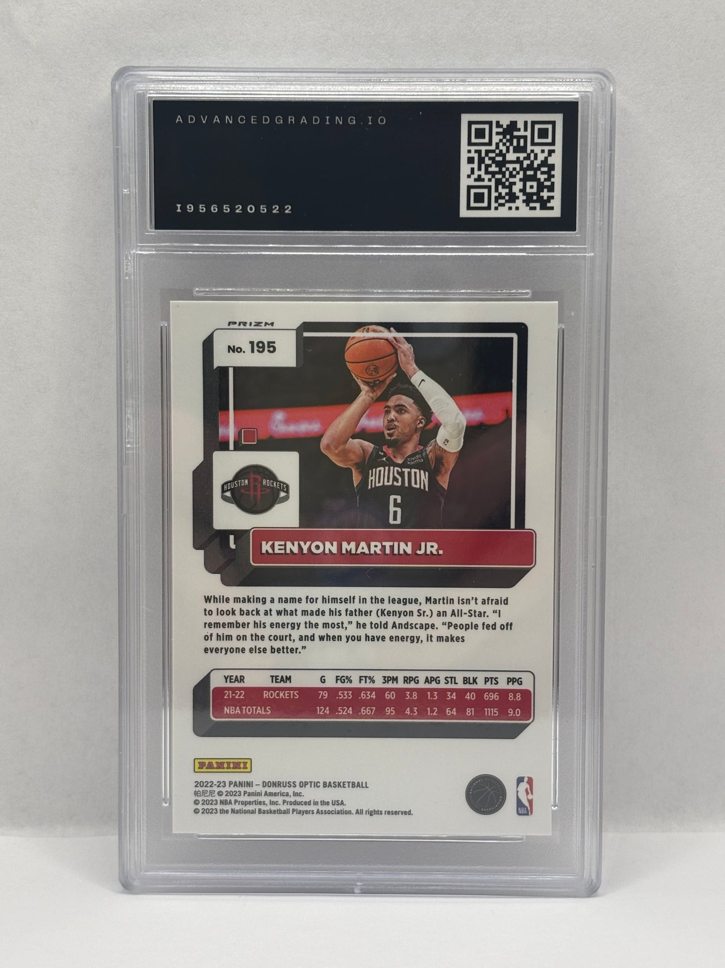 2022-23 Panini Donruss Optic - Kenyon Martin Jr. #195 Photon Prizm AdvanceAI 10