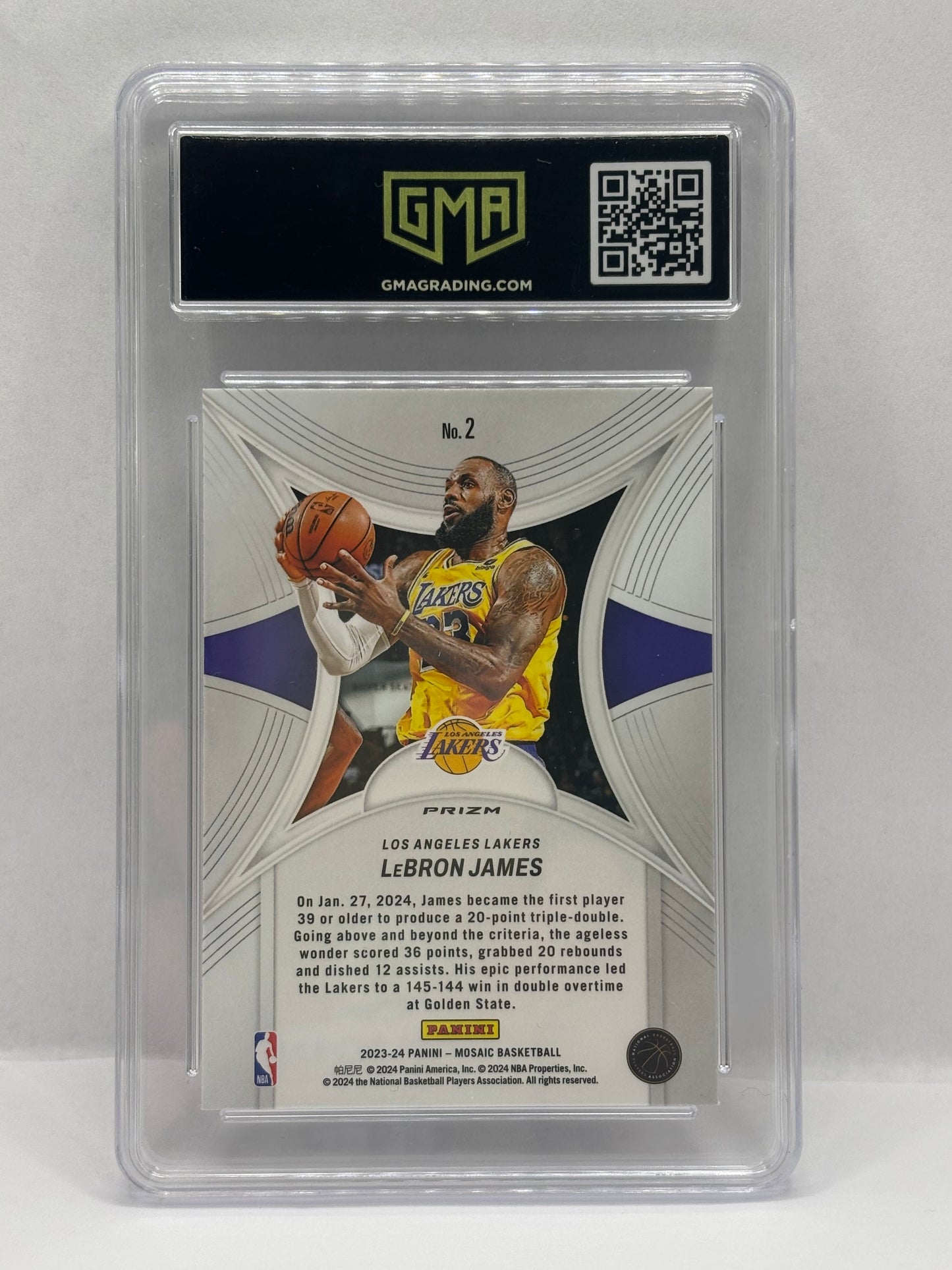 2023-24 Panini Mosaic - Epic Performers LeBron James #2 Mosaic Prizm GMA 10