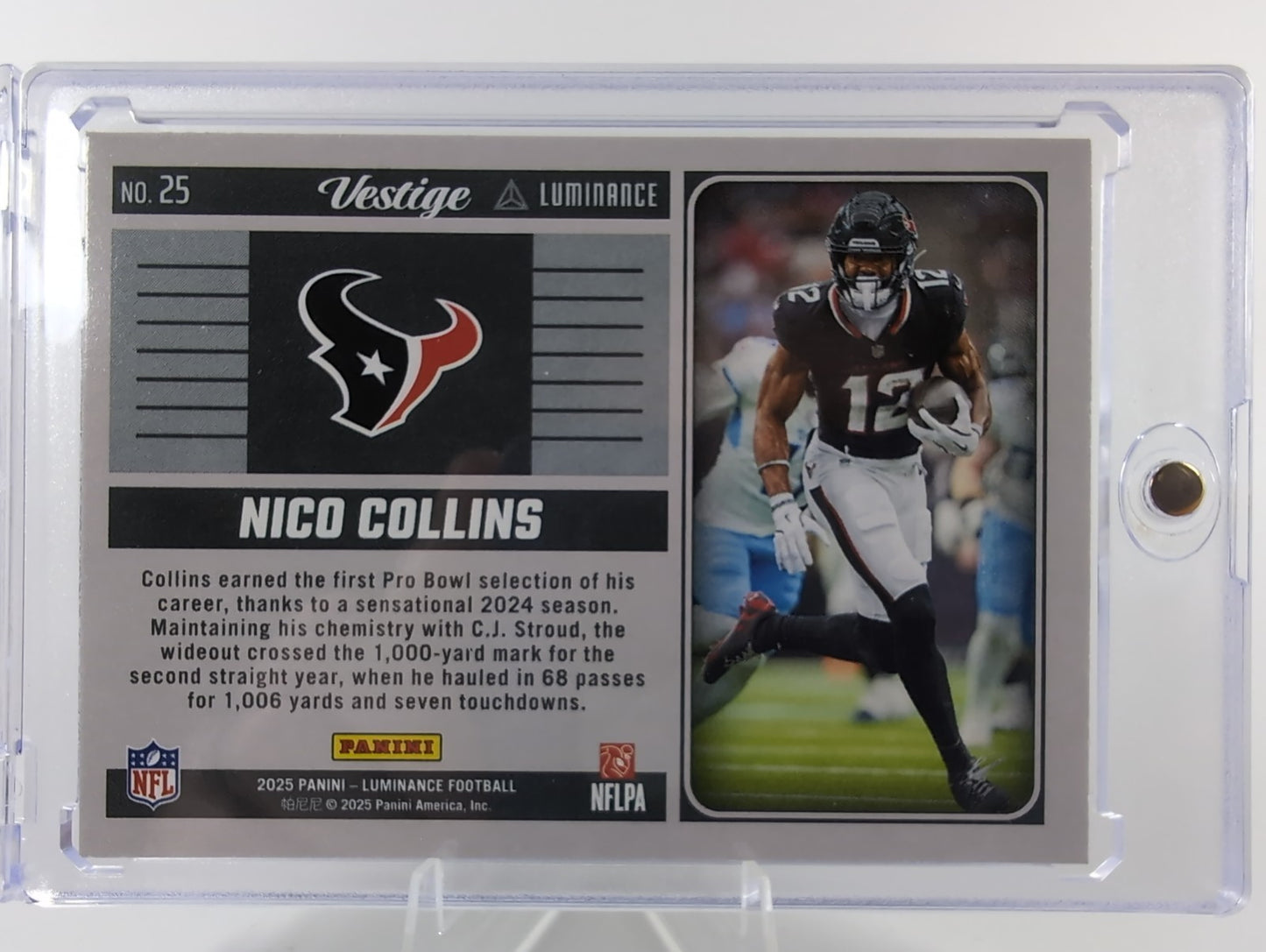 2025 Panini Luminance - Nico Collins Vestige Insert #25 Houston TX Texans
