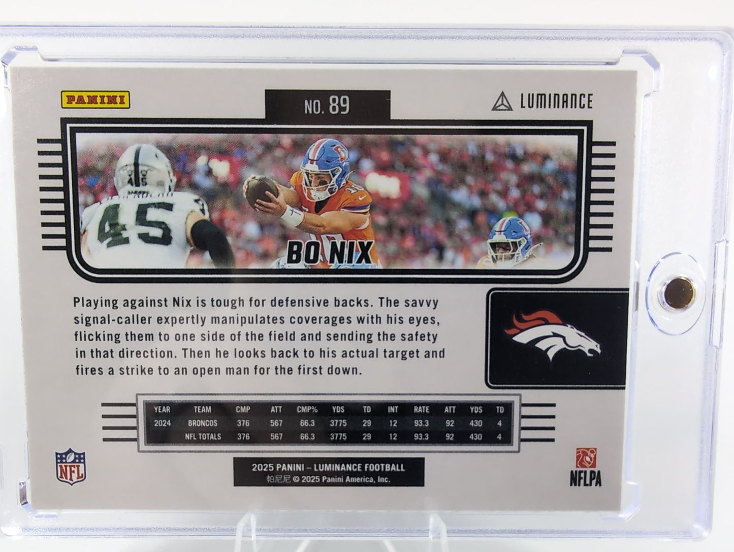 2025 Panini Luminance - Bo Nix #89 Denver CO Broncos