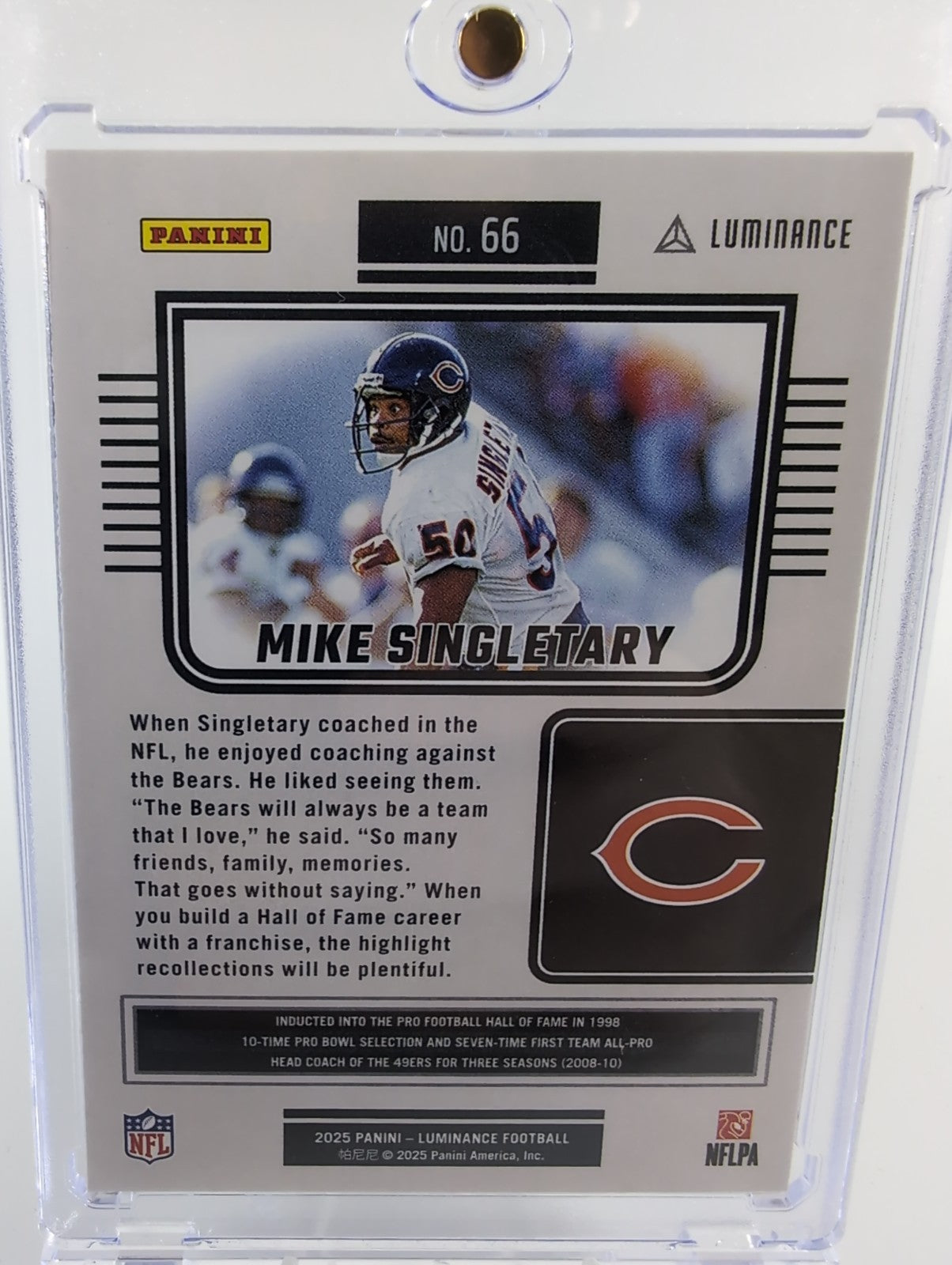 2025 Panini Luminance - Mike Singletary #66 Chicago Bears