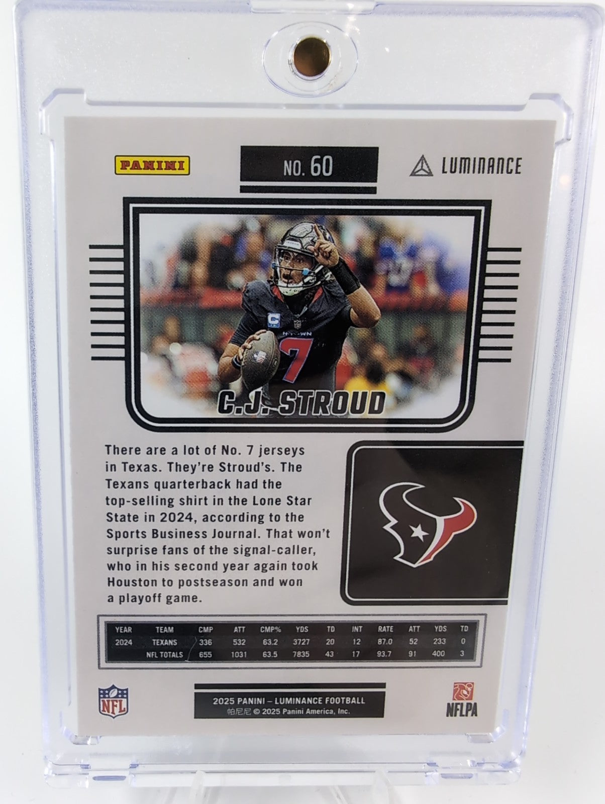 2025 Panini Luminance - CJ Stroud #60 Houston TX Texans