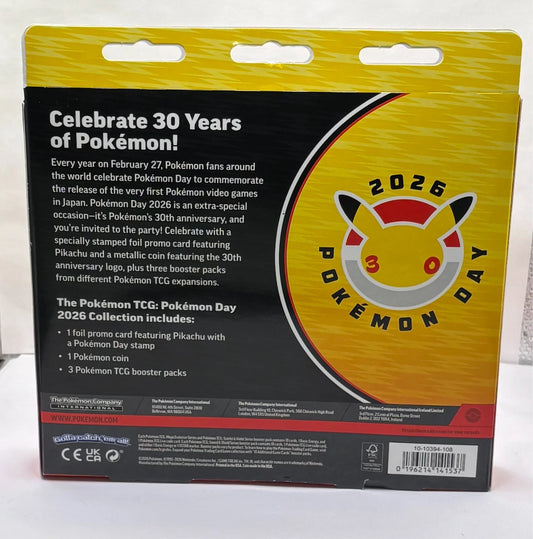 Share Pokemon Day 2026 Collection Box / Pikachu 30th Anniversary Promo Factory Sealed