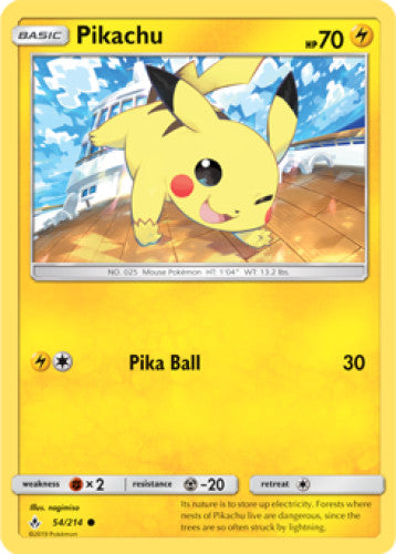 Pikachu 54/214 Sm-Unbroken Bonds Reverse Holo CGC 6.5