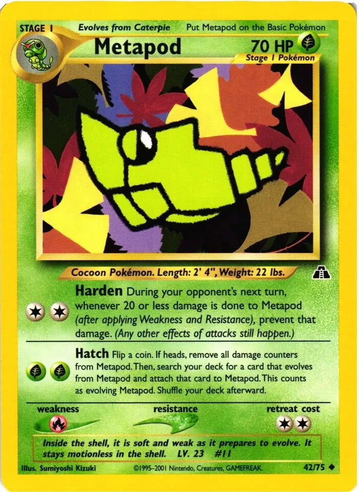 2001 Pokemon Neo Discovery 1st Edition Metapod #42 CGC AUTH