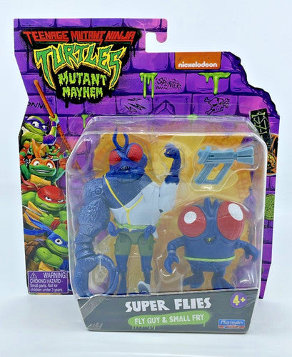 TMNT Mutant Mayhem Fly Guy & Small Fry Figures with Figure Protector