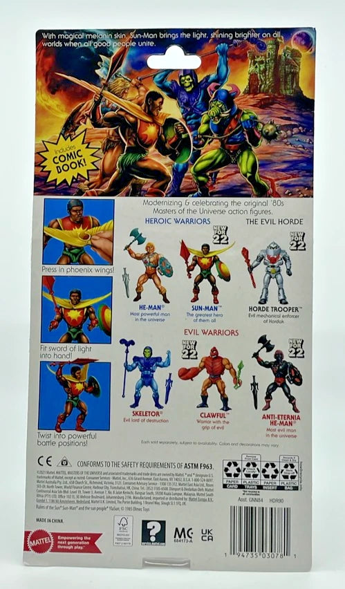 Mattel Masters of the Universe Origins Sun-Man 2022 Figure