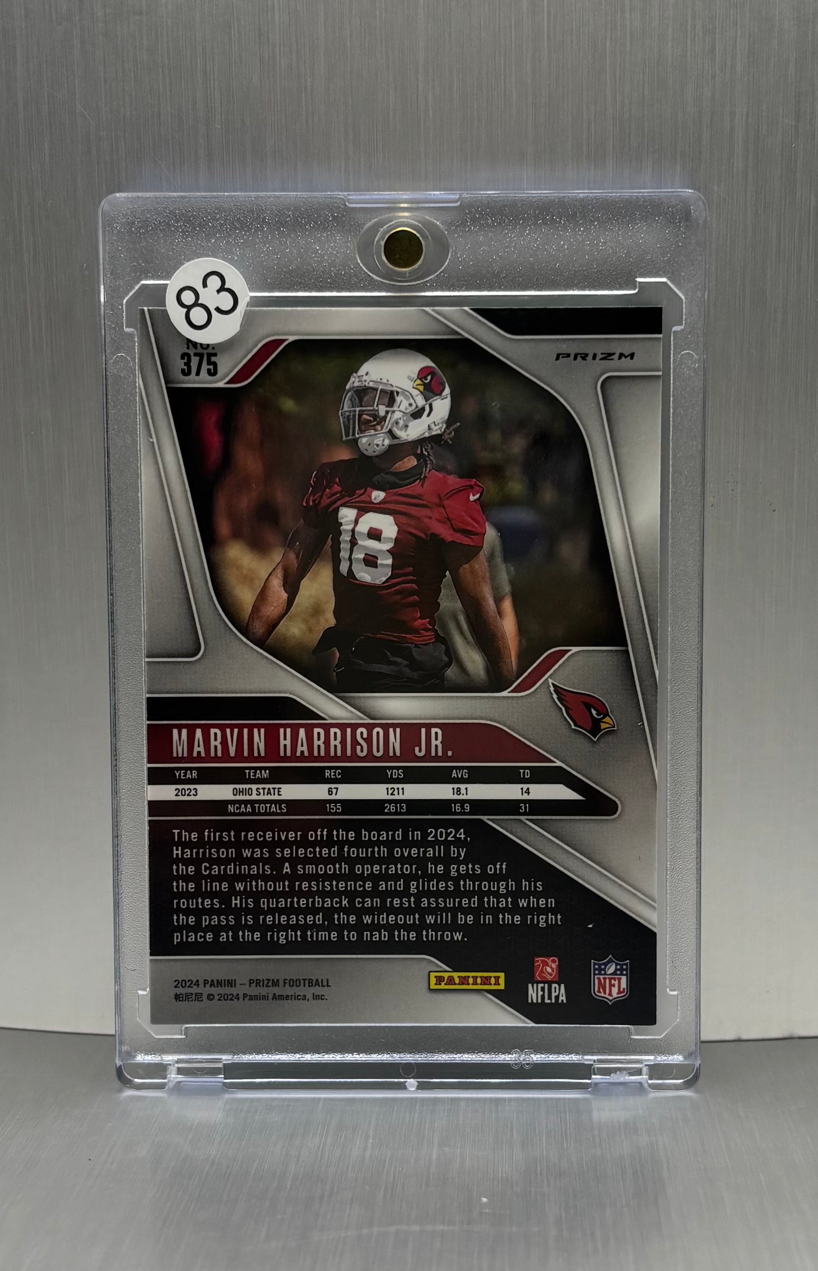 2024 Panini Prizm #375 Marvin Harrison Green Wave Prizm Rookie Card