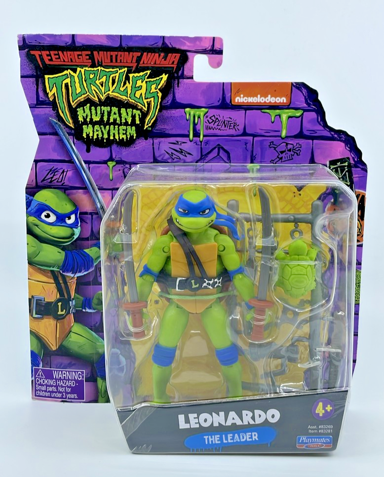 TMNT Mutant Mayhem Leo 4.5" Action Figure Playmates with Figure Protector