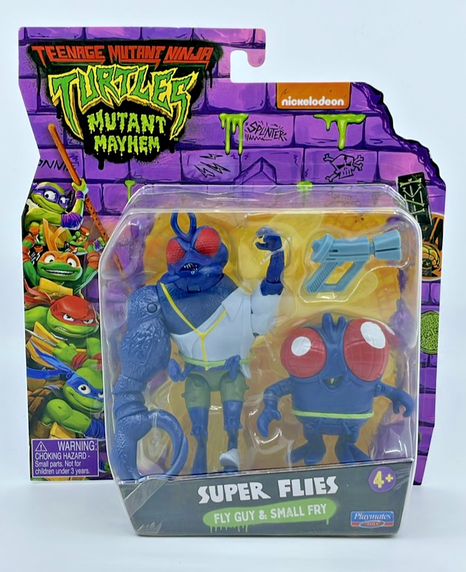 TMNT Mutant Mayhem Fly Guy & Small Fry Figures with Figure Protector
