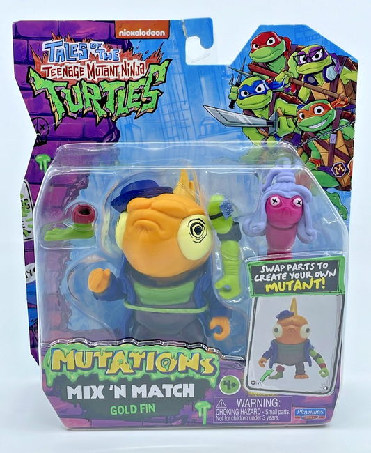 TMNT Tales Mutant Ninja Turtles Mix N Match Gold Fin Fig with Figure Protector