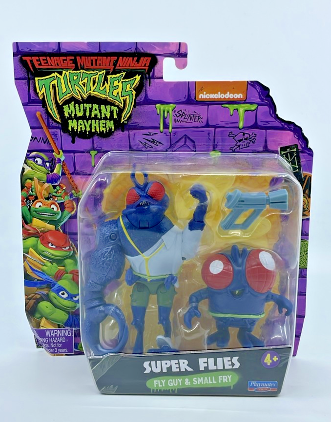 TMNT Mutant Mayhem Fly Guy & Small Fry Figures with Figure Protector