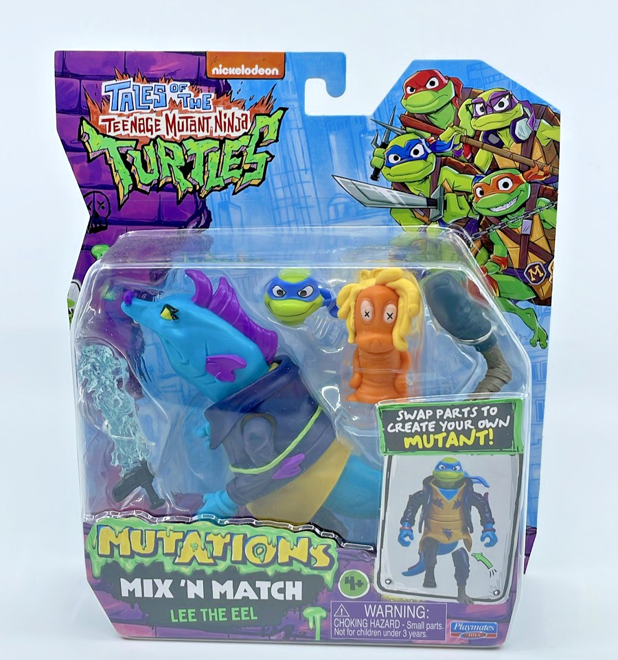 TMNT Mutations Mix N' Match Lee The Eel Figure Playmates with Figure Protector