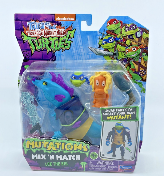 TMNT Mutations Mix N' Match Lee The Eel Figure Playmates with Figure Protector