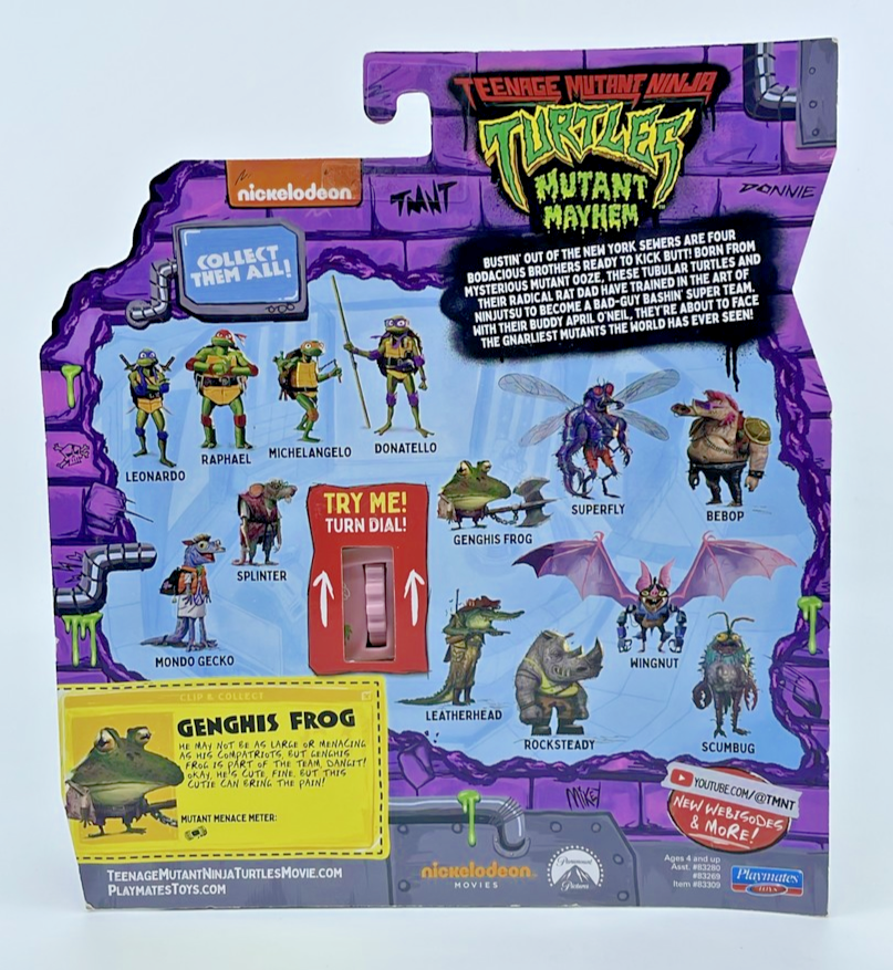 TMNT Mutant Mayhem Genghis Frog Action Figure with Figure Protector